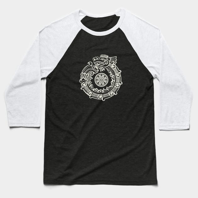 Aztec Sun Dragon Baseball T-Shirt by Goldquills